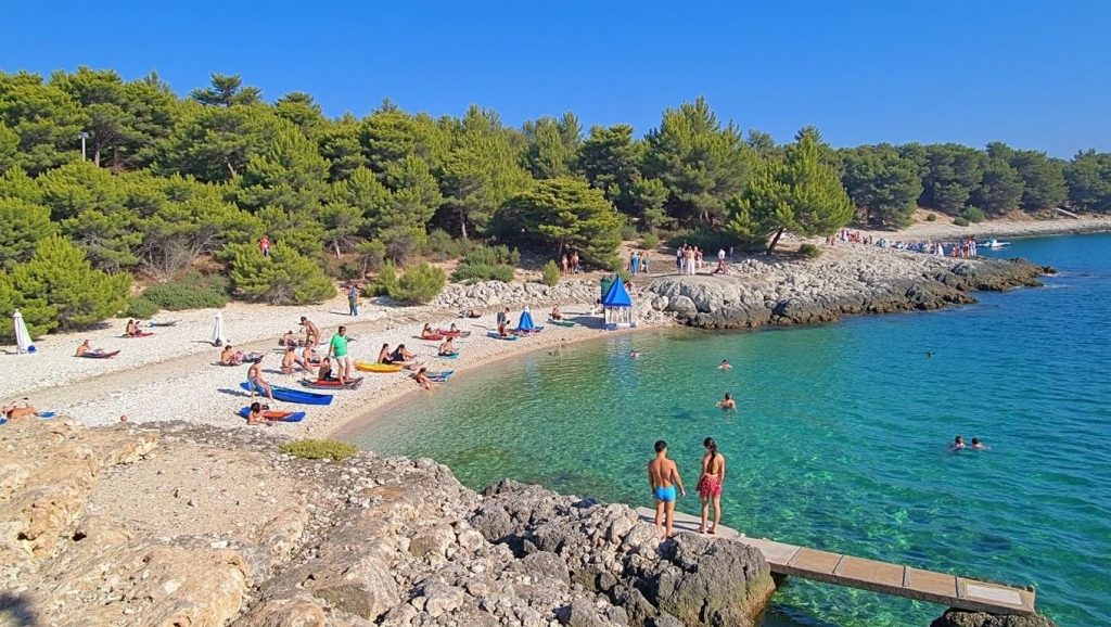 Línea de costa en Pliševac, Croacia