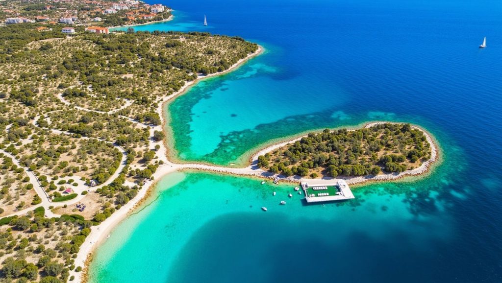 Oleaje en la orilla de Podvrške, costa de Croacia