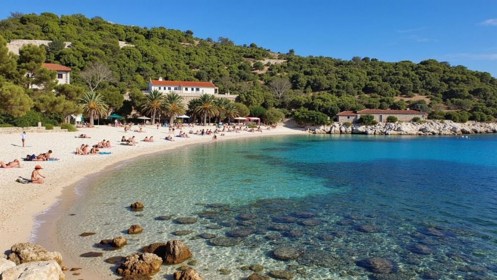 Textura de arena en Pokonji Dol, Croacia, Hvar