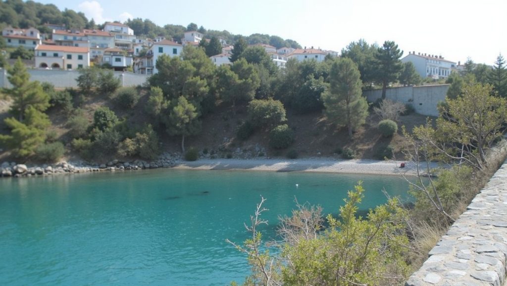 Vista del litoral en Ponta Seljanovo, Tivat