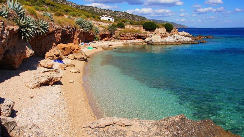 Oleaje en la orilla de Porat, costa de Igrane
