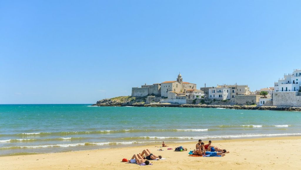 Panorámica completa de Portogreco, playa de Vieste
