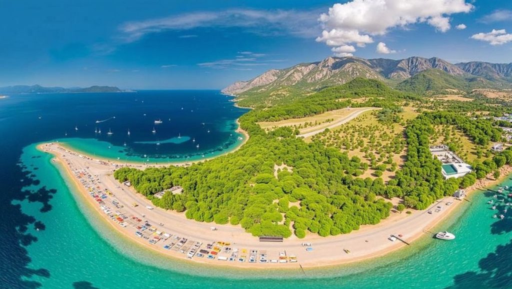 Vista de Prve Lučice desde la orilla, Općina Pučišća