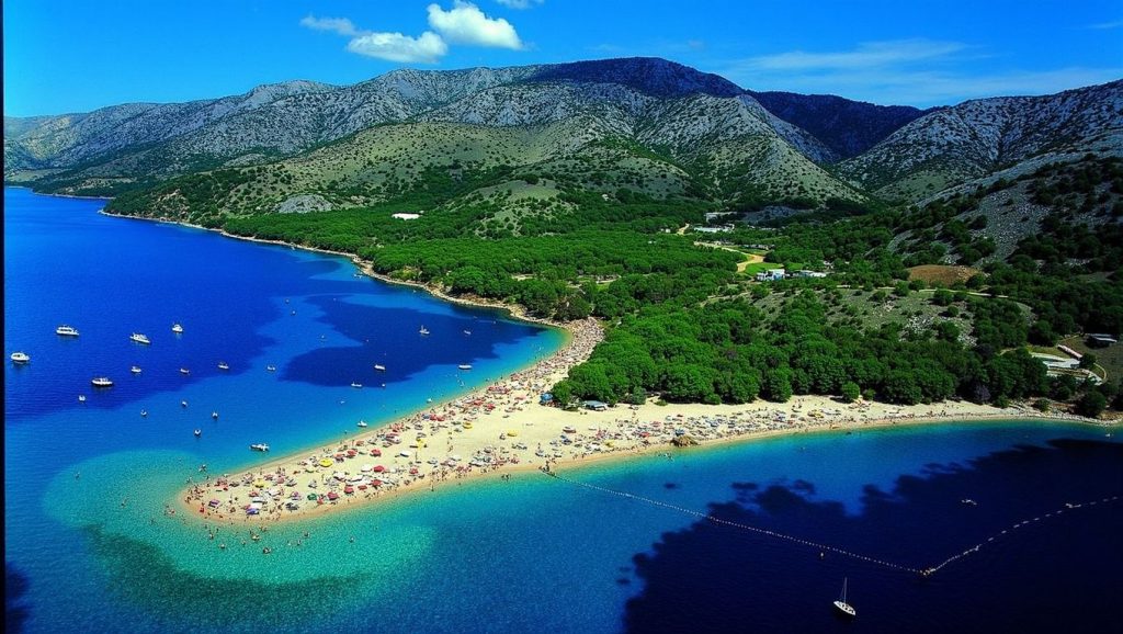 Vista del litoral en Prve Lučice, Općina Pučišća