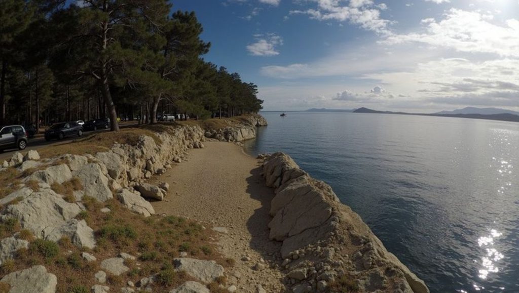 Detalle del agua en Punta Bajlo, Zadar, Croacia