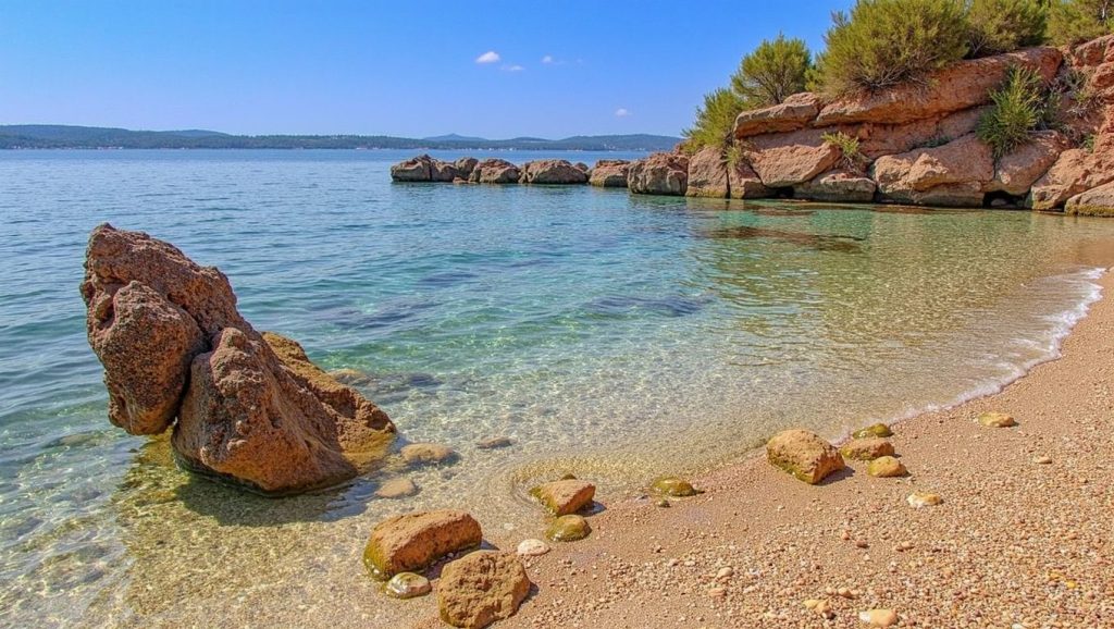 Arena y orilla en Rarog, Zavala, Hvar