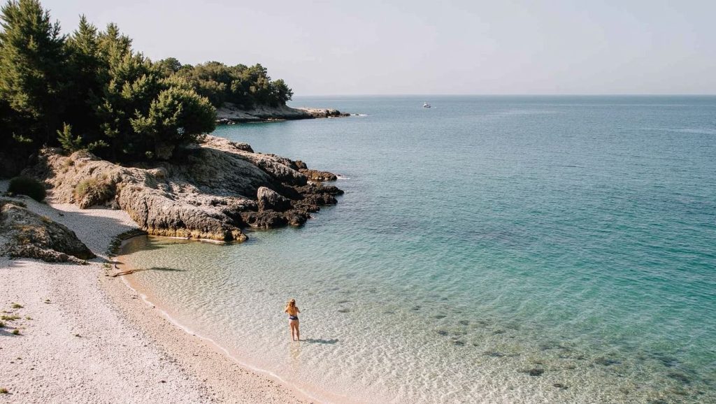 Primer plano de la orilla de Ratac, Croacia