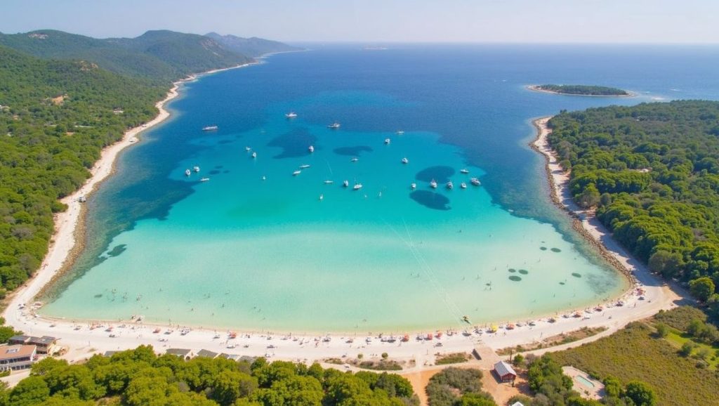 Playa Sakarun desde la arena, Croacia, Croacia