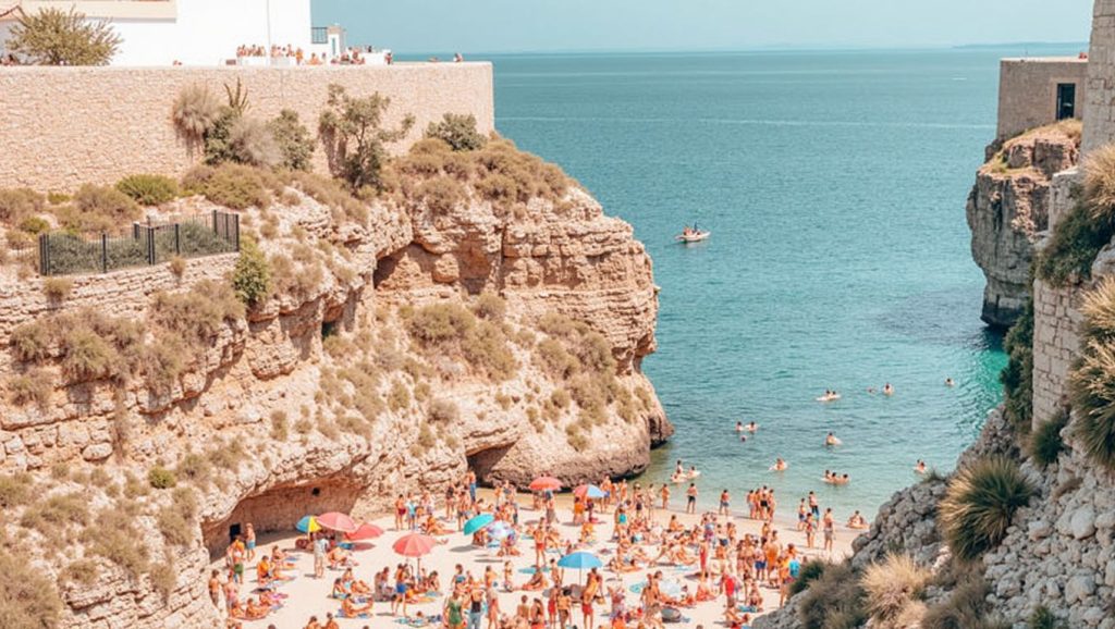 Vista de San Vito desde la orilla, Polignano a Mare