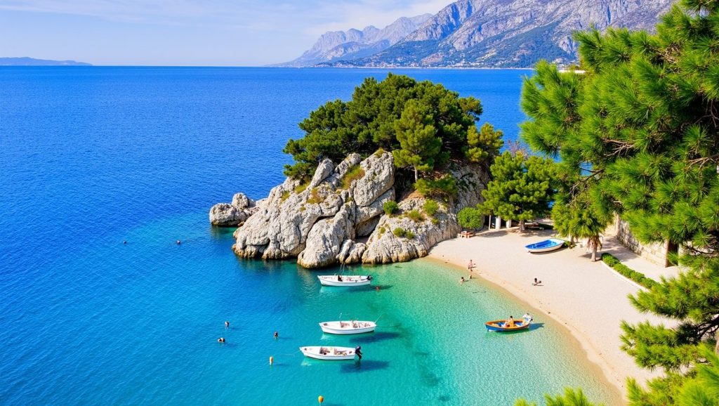 Detalle de arena y agua en Sitno, Croacia