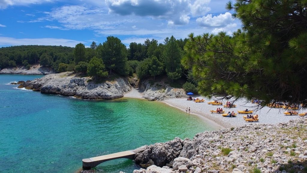 Paseo hacia Slatina Nudist Beach, Croacia