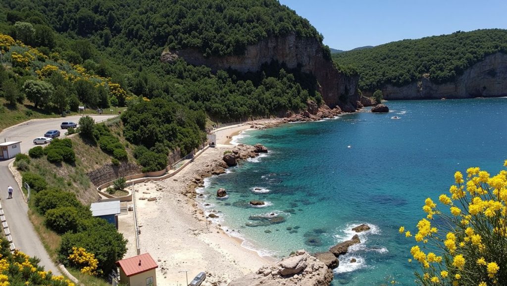 Amplio horizonte marino en Slovenska plaža, Budva