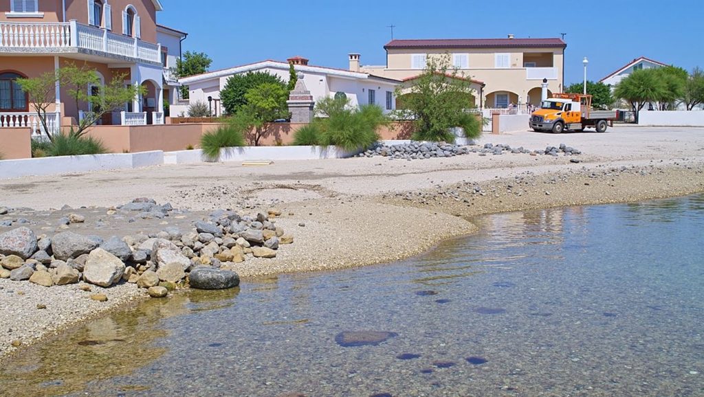 Amplio horizonte marino en Soldatica Beach, Croacia