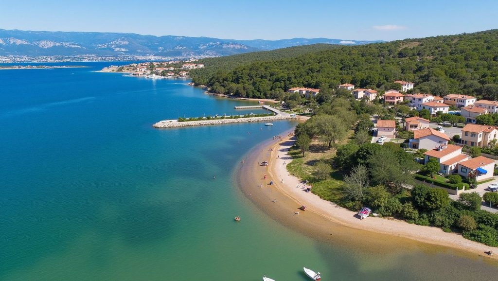 Vista general de Soline, Croacia