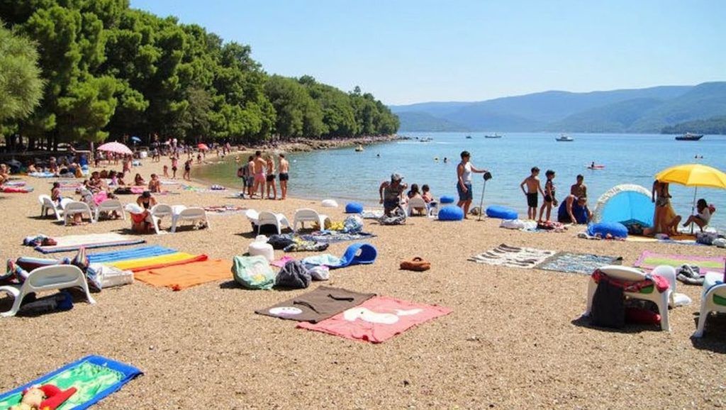 Detalle de arena y agua en Soline, Croacia