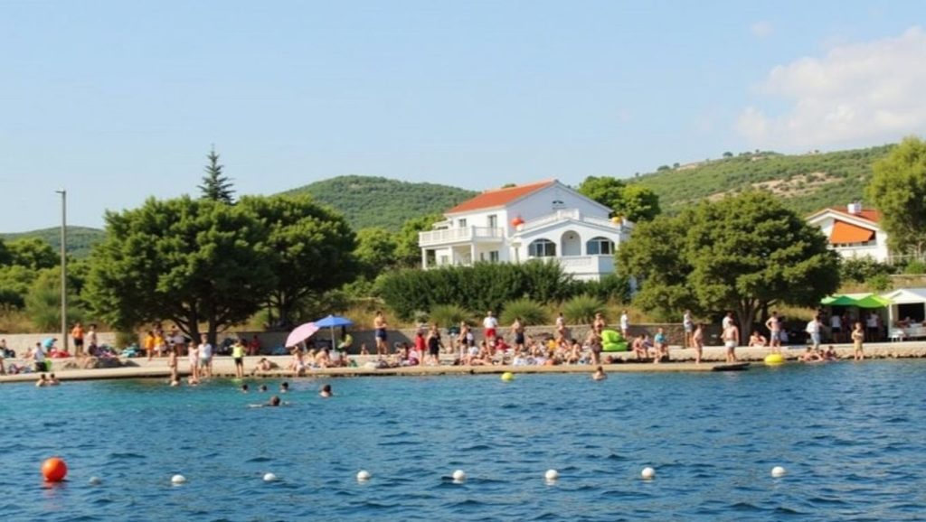 Panorámica de Sovlja con cielo despejado, Croacia