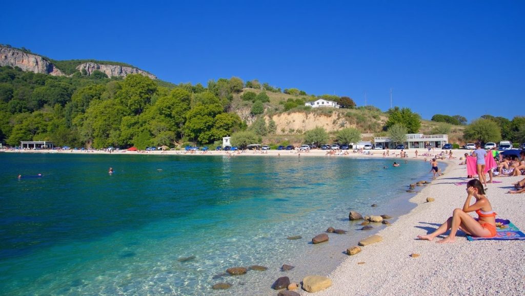 Textura de arena en Spiaggia libera, Montesilvano, Croacia
