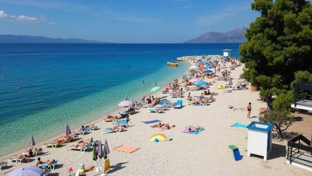 Arena fina en Spiaggia Libera Tutti, Pescara, Croacia