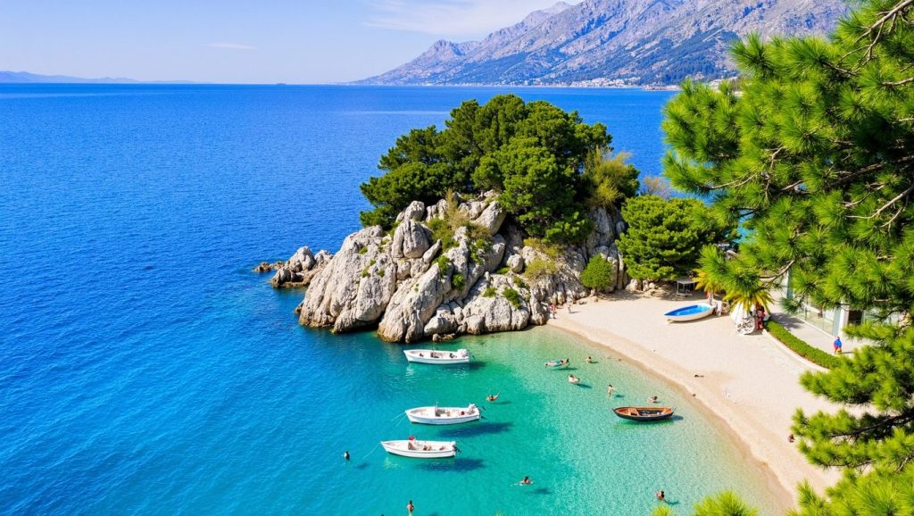 Primer plano de la orilla de Spongiola, Croacia