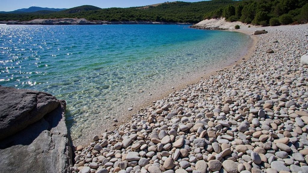 Línea de costa en Srebrna, Grad Vis