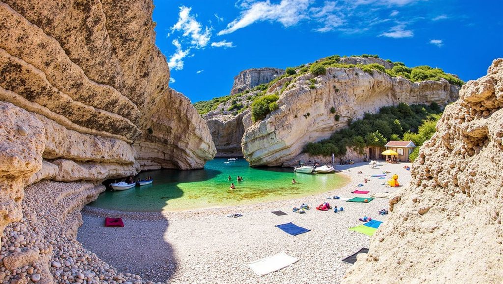 Vista del entorno de Stiniva, Grad Vis, Vis
