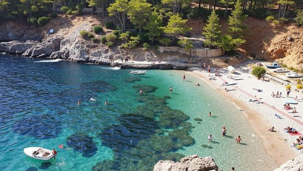 Playa Sutmiholjska en Croacia, Croacia