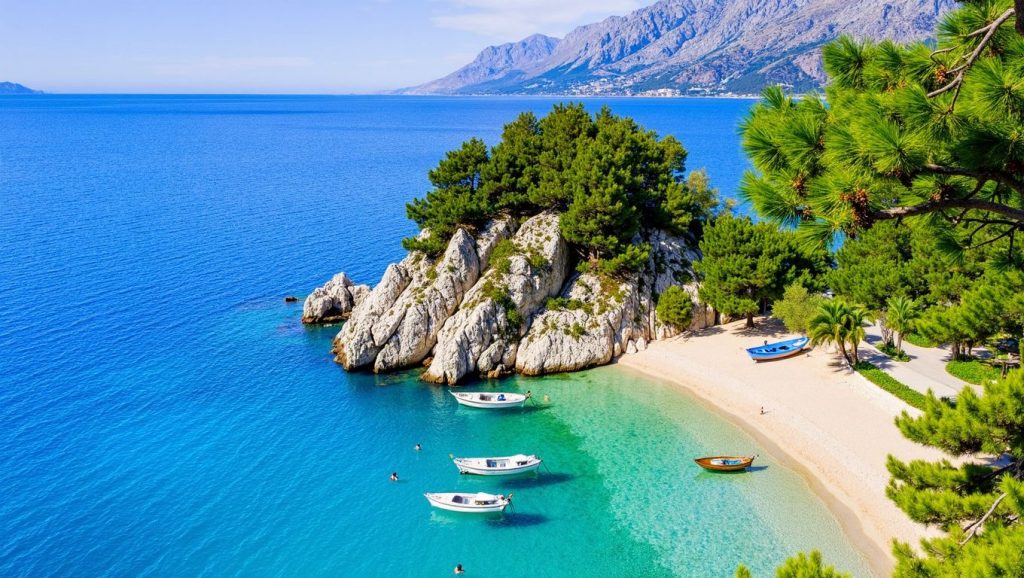 Horizonte desde Sutmiholjska, Croacia, Croacia