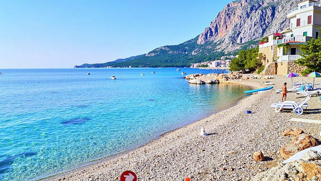 Panorámica de Tila Lučica con cielo despejado, Croacia