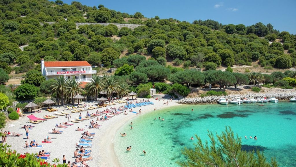 Primer plano de la orilla de Tila Lučica, Croacia