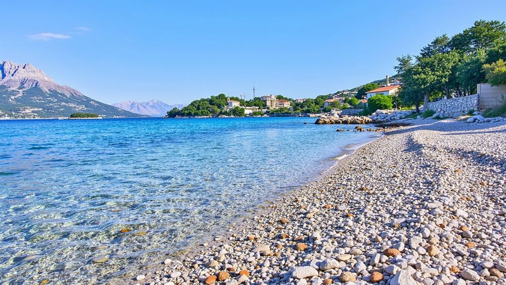 Textura de arena en Tri žala, Grad Korčula, Korčula