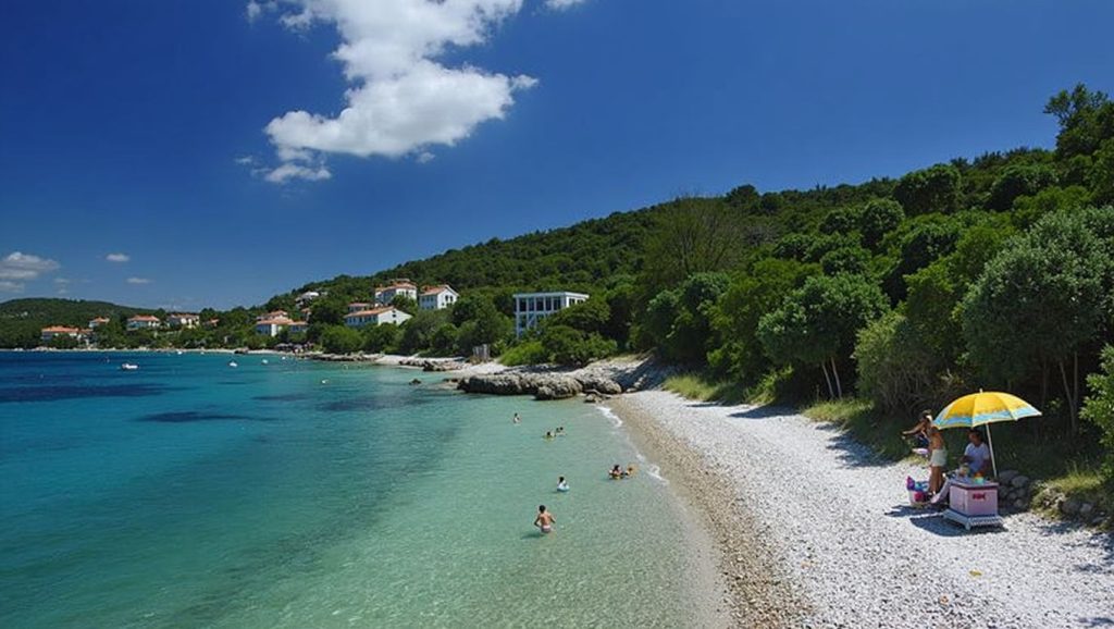 Agua y arena en Tri žala, Croacia