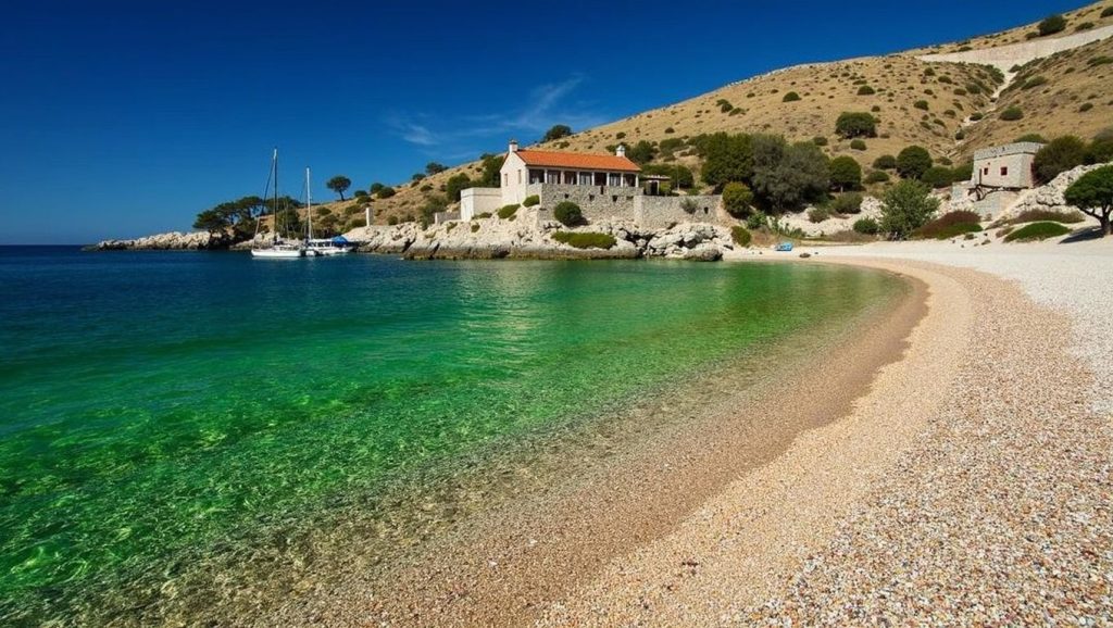 Línea de costa en Unofficial beach, Croacia