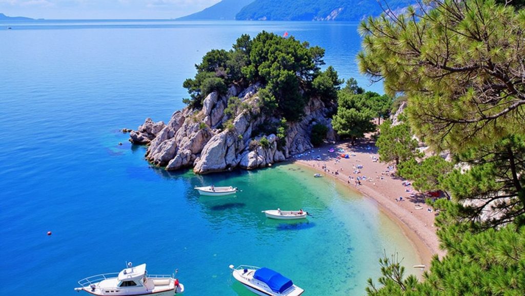 Arena fina en Unofficial beach, Croacia, Croacia