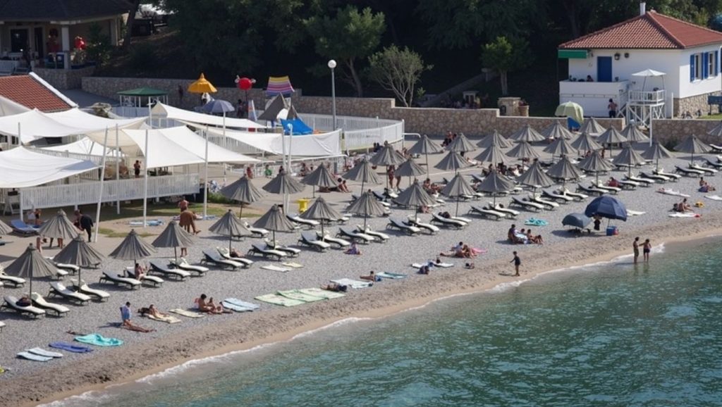 Detalle del agua en Unofficial nudist / FKK, Slatine, Croacia