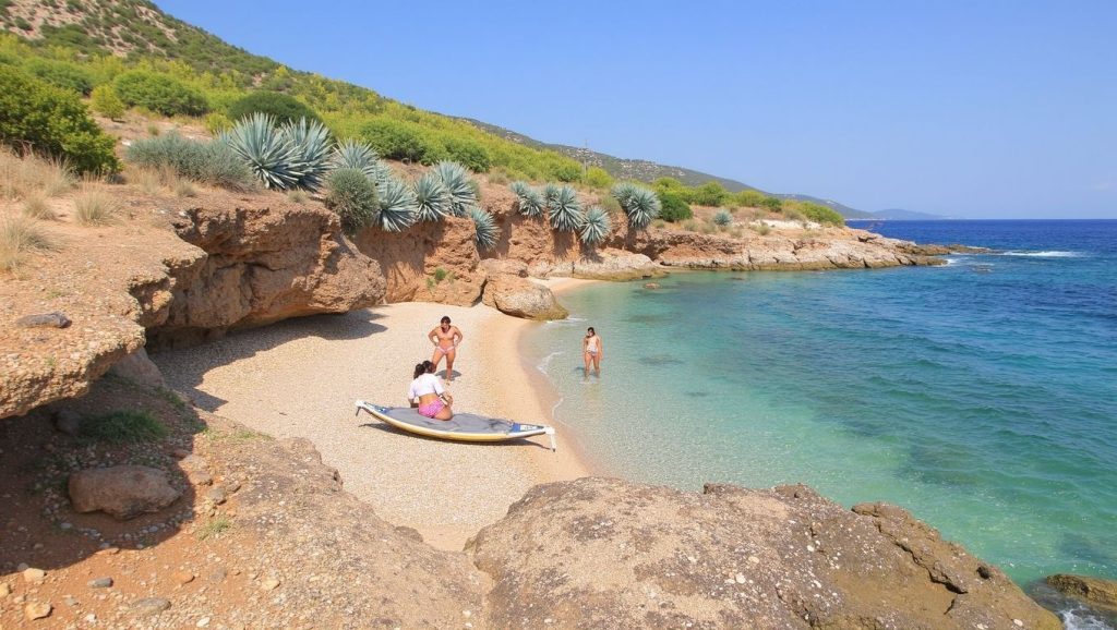 Playa Vela Planica desde la arena, Croacia, Hvar