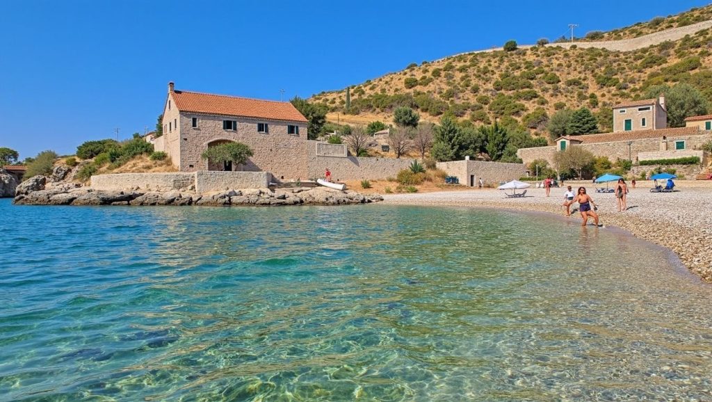 Amplio horizonte marino en Veliki Zagradac, Croacia