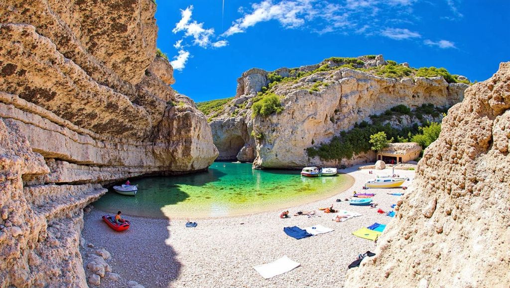 Agua y arena en Velu Zolo, Croacia