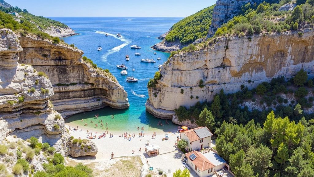 Panorámica completa de Velu Zolo, playa de Croacia