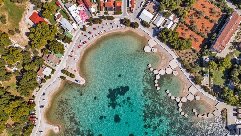 Textura de arena en Vodice, Popova Luka, Croacia