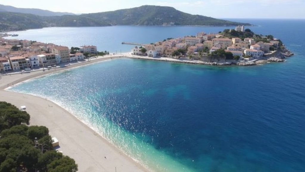 Arena fina en Vrtiluka, Croacia, Croacia