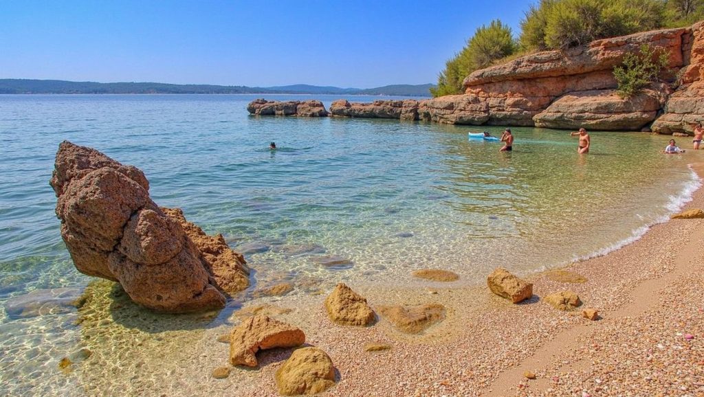 Agua y arena en Vruja, Croacia