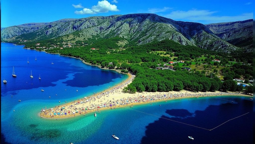 Orilla de Vrulja con olas suaves en Pisak