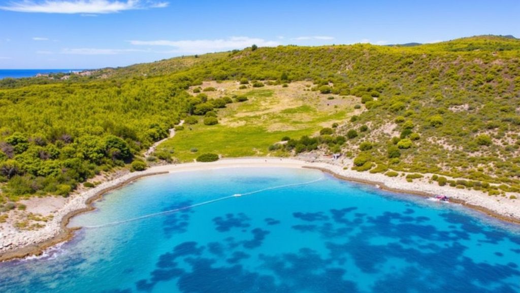 Arena y mar en Zaglav, Grad Vis, Vis