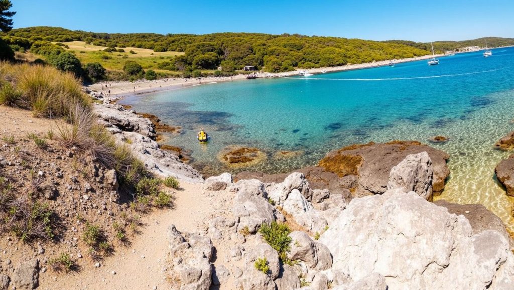 Línea de costa en Zaglav, Grad Vis