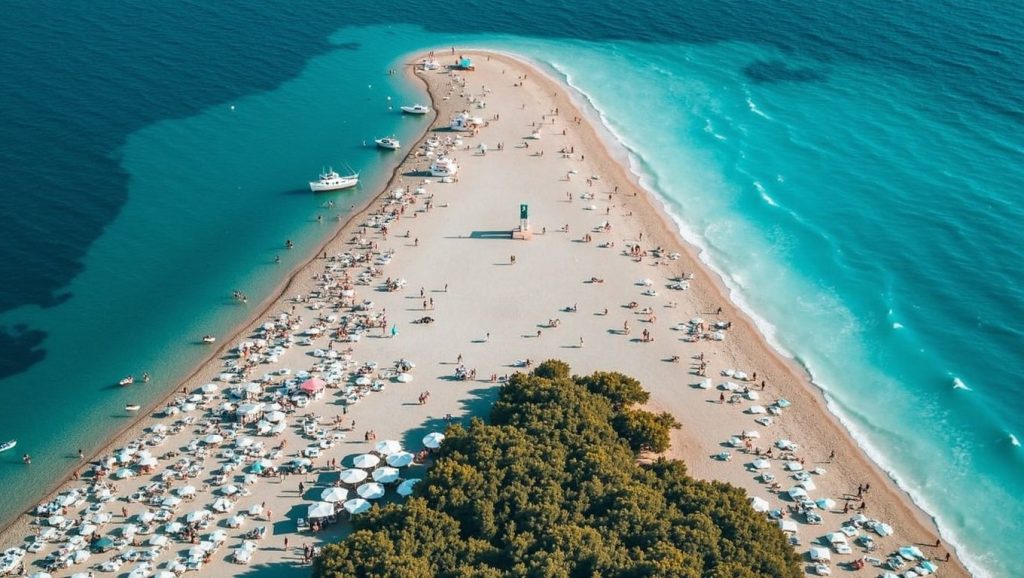 Playa Žalić desde la arena, Croacia, Croacia
