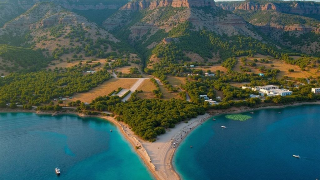 Primer plano de la orilla de Žalo, Općina Postira