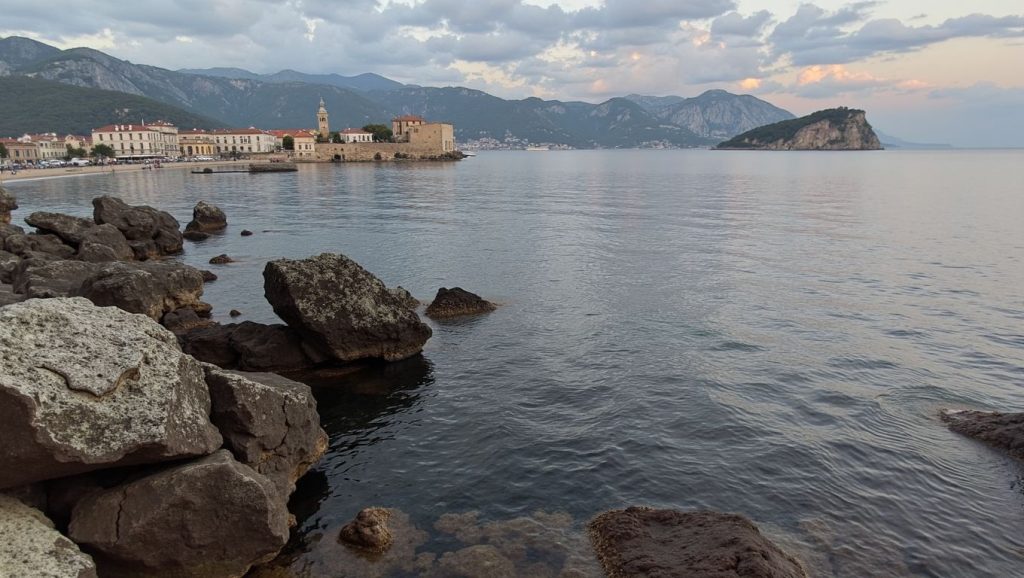 Arena fina en Žanjice, Herceg Novi, Montenegro