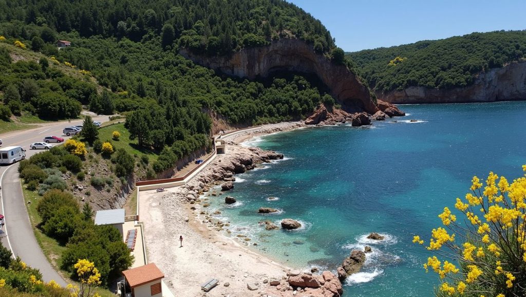 Panorámica completa de Žanjice, playa de Herceg Novi