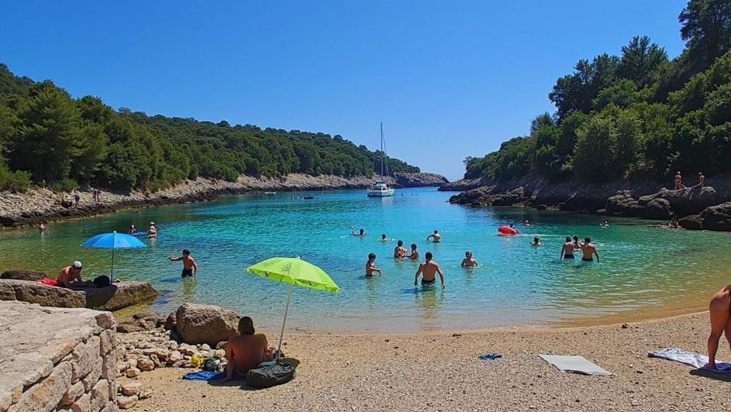 Primer plano de la orilla de Žitna, Grad Korčula