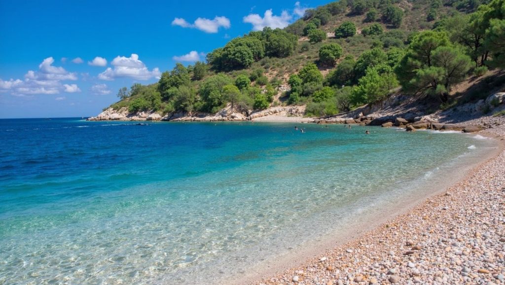 Arena y mar en Zukamice, Grad Komiža, Vis